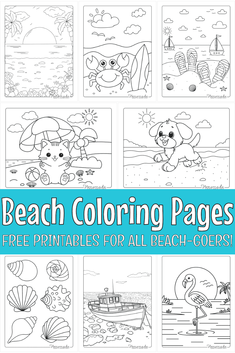 beach coloring pages