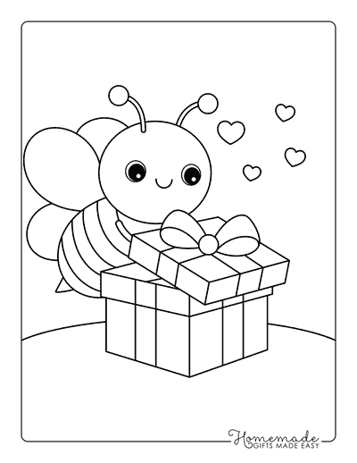 Bee Coloring Pages Cute Easy Bee Opening Gift