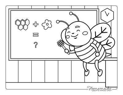 Bee Coloring Pages Easy Cute Bee Teacher