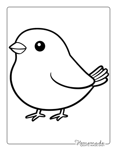 Bird Coloring Pages Cute Simple Canary