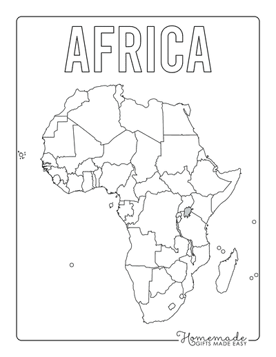 Blank Africa Map Continent Country Outlines