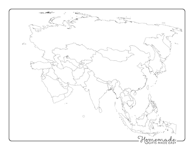 Blank Asia Map Simple Outlines