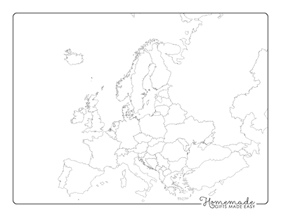 Blank Europe Map Simple Outlines