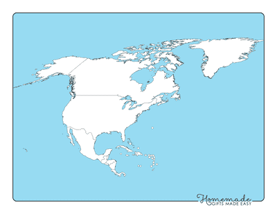 Blank North America Maps Simple Outlines
