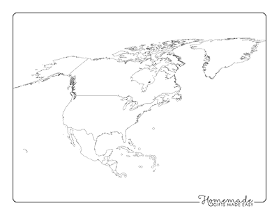 Blank North America Maps Simple Outlines No Ocean