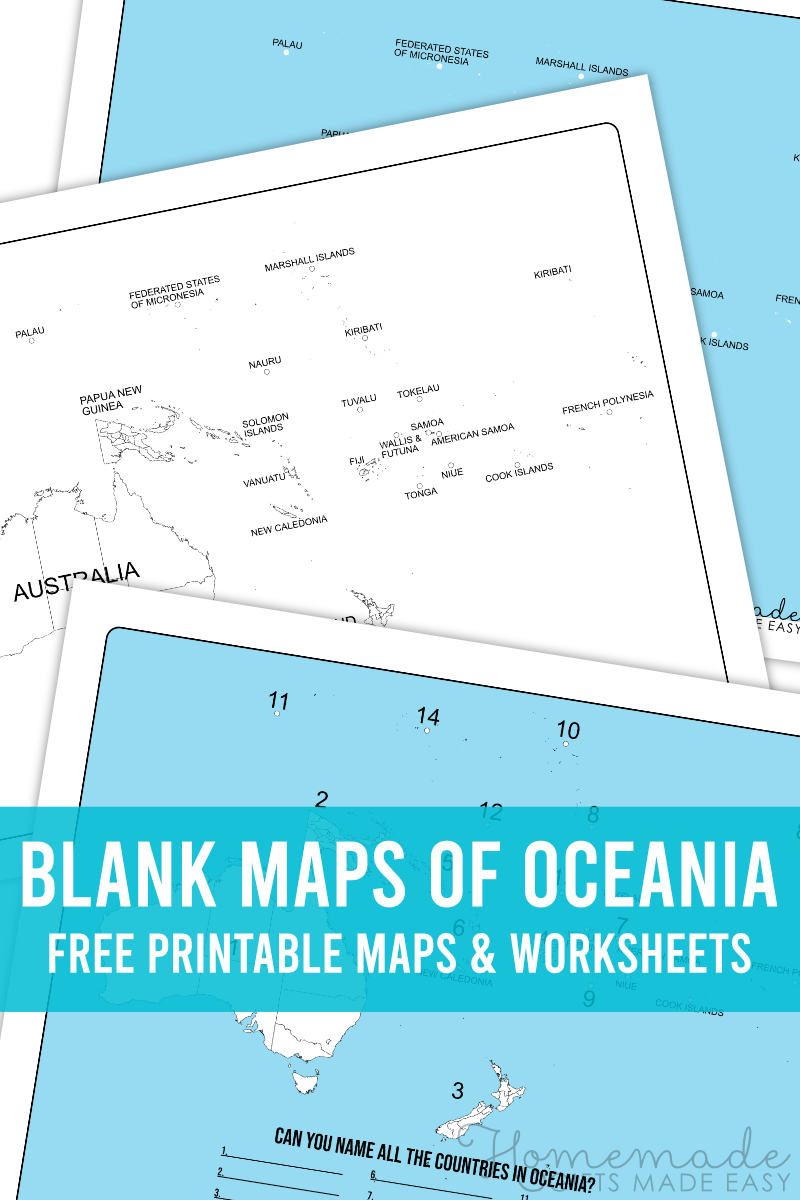 Free Printable Blank Oceania Map