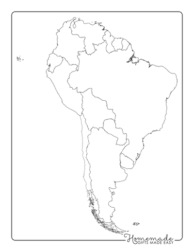 Blank South America Map Simple Outline