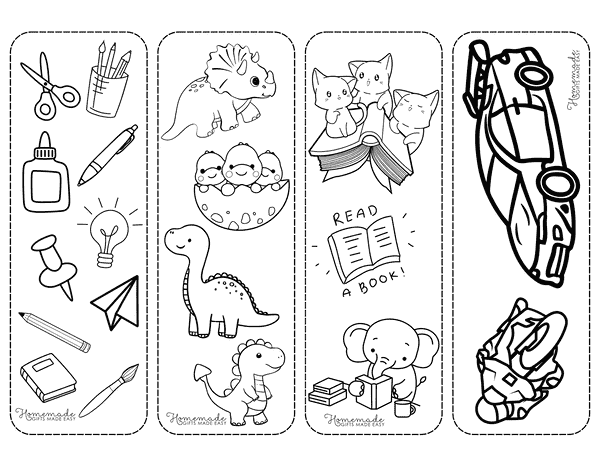 Bookmark Templates Cute Bookmarks to Color for Kids