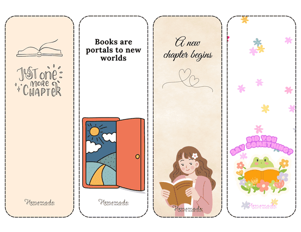 Bookmark Templates Cute Simple Girly Bookmarks With Quotes