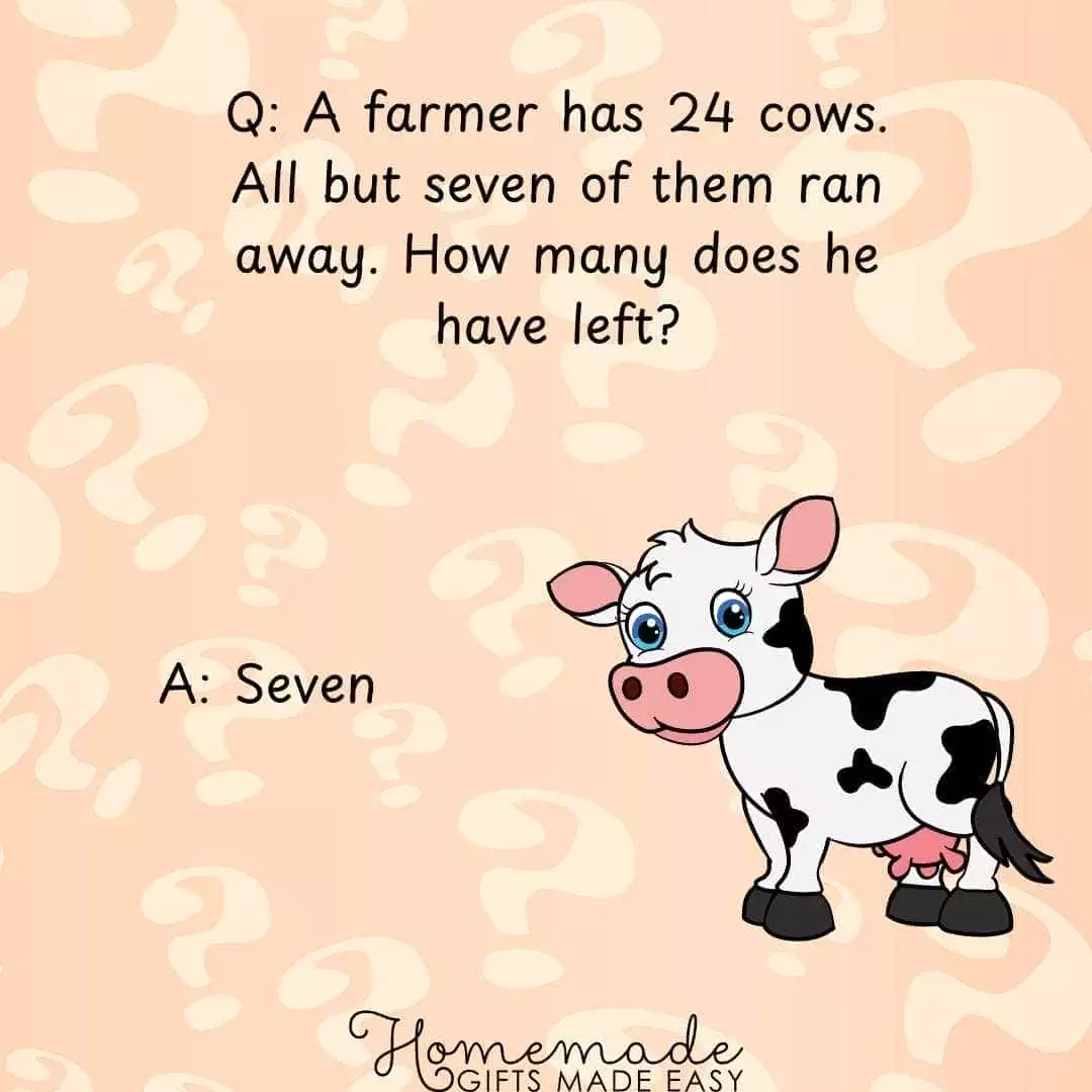 brain teasers with answers how many cows does he have left?