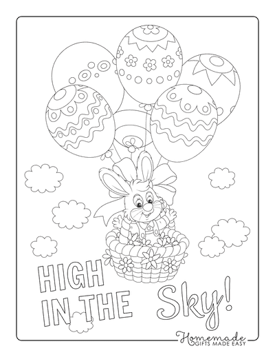 Bunny Coloring Pages Bunny Balloons