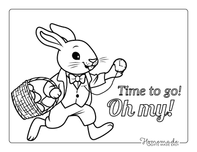 Bunny Coloring Pages Bunny in a Rush