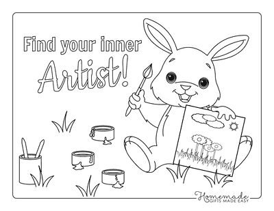 Bunny Coloring Pages Cute Bunny Painting