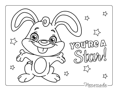 Bunny Coloring Pages Cute Cartoon Bunny