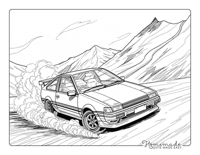 Car Coloring Pages 80s Toyota Sprinter Drifting