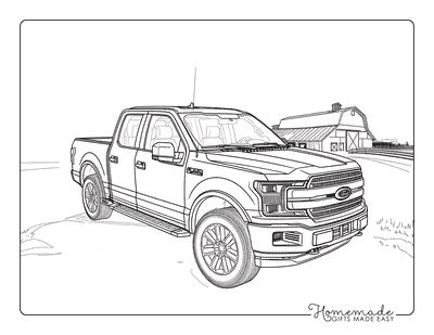 Car Coloring Pages Ford F150 Farm
