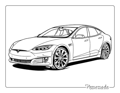 Car Coloring Pages Tesla Model S