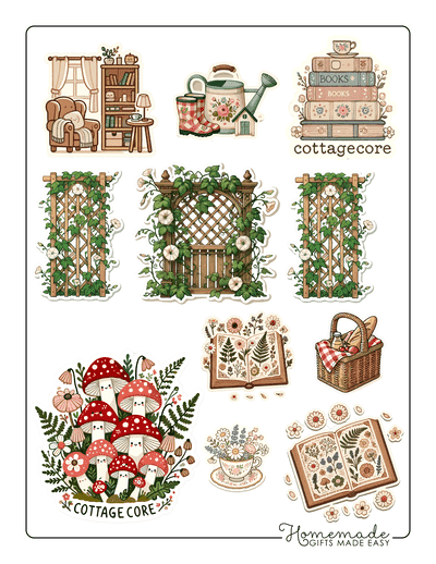 Cottagecore Aesthetic Stickers Cute Garden