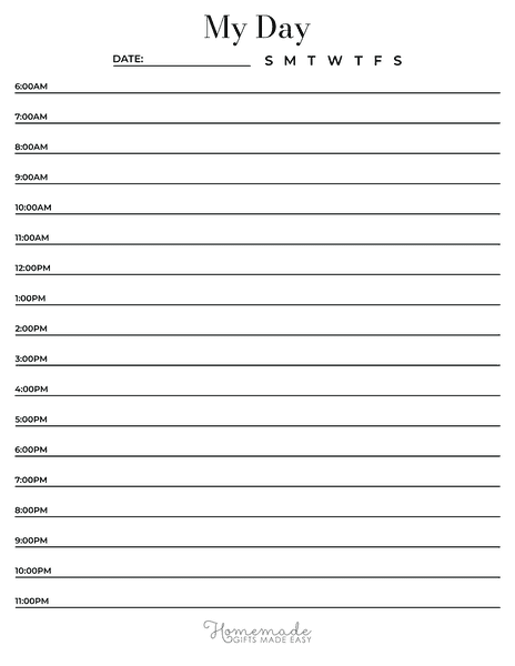 Daily Planner Template Portrait Only Schedule