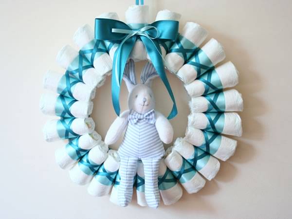 baby boy diaper wreath