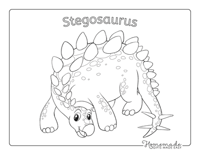 Dinosaur Coloring Pages Cute Stegosaurus