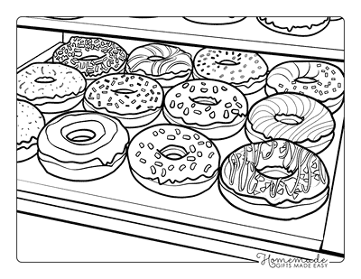 Donut Coloring Pages Donuts at Cafe