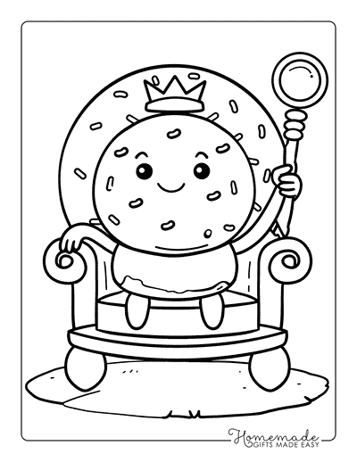 Donut Coloring Pages the Donut King