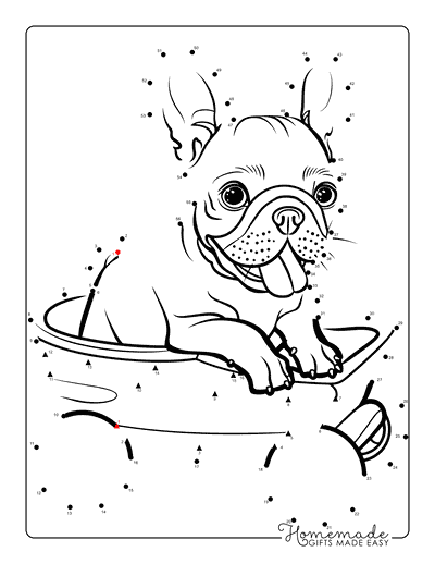 Dot to Dot Printables Boston Terrier Wagon