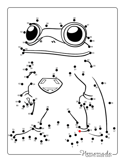 Dot to Dot Printables Cute Superfrog