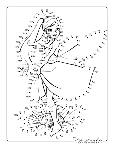 Dot to Dot Printables Thumbelina Fairy Princess