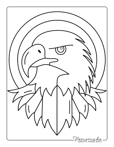 Eagle Coloring Pages Easy Bald Eagle Head Drawing Outline for Kids