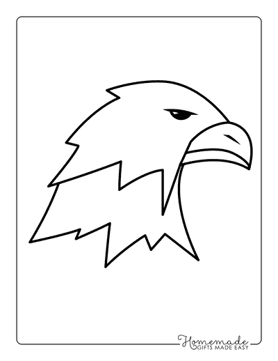 Eagle Coloring Pages Easy Realistic Bald Eagle Head Outline for Kids