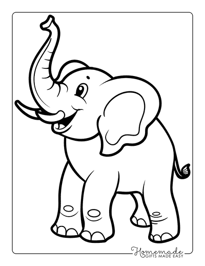 Elephant Coloring Pages Cute Elephant Trumpeting