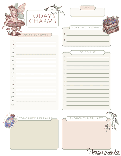 Fairycore Aesthetic Daily Planner Charms