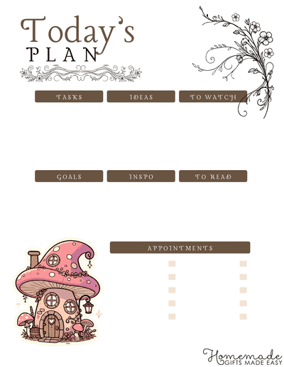 Fairycore Aesthetic Daily Planner Todays Plan