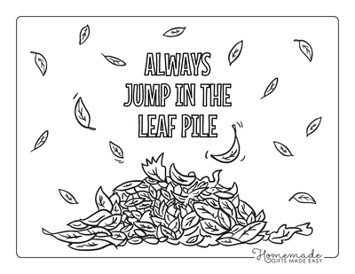 Fall Coloring Pages Pile of Fallen Leaves