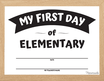 First Day of School Signs Elementary Simple With Wood Frame