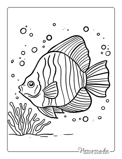 Fish Coloring Pages Butterfly Fish Coral