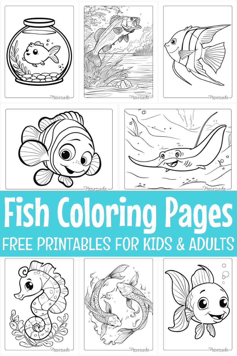 Free Fish Coloring Pages for Kids and Adults