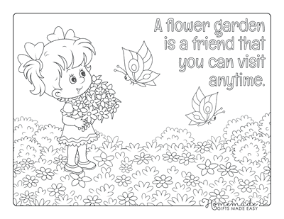 Flower Coloring Pages Cute Girl Flower Meadow