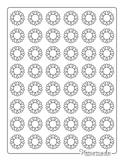 Flower Template Outine 1 Inch
