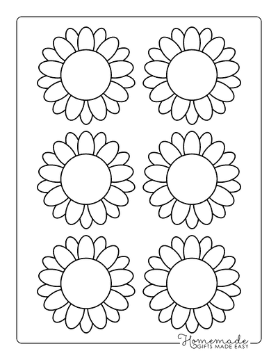 Flower Template Outine 3 Inch