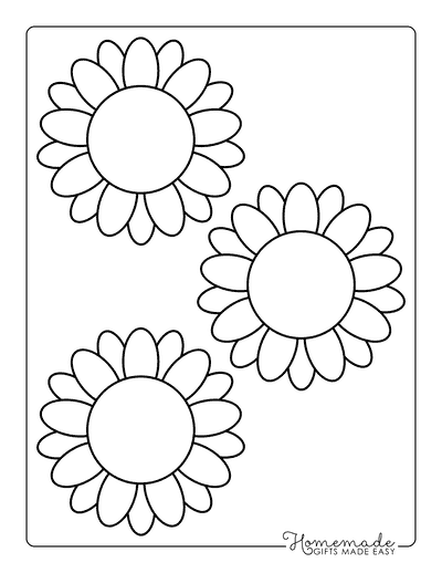 Flower Template Outine 4 Inch