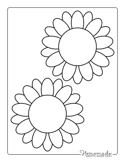 Flower Template Outine 5 Inch