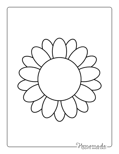 Flower Template Outine 6 Inch