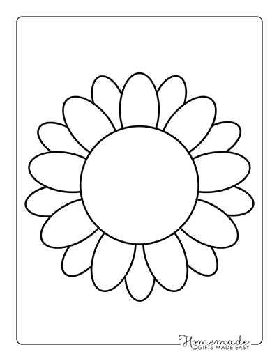 Flower Template Outine 7 Inch