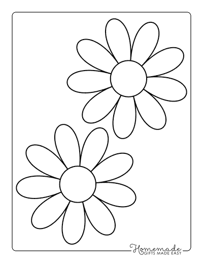 Flower Template Outline Simple Shape 5 Inch