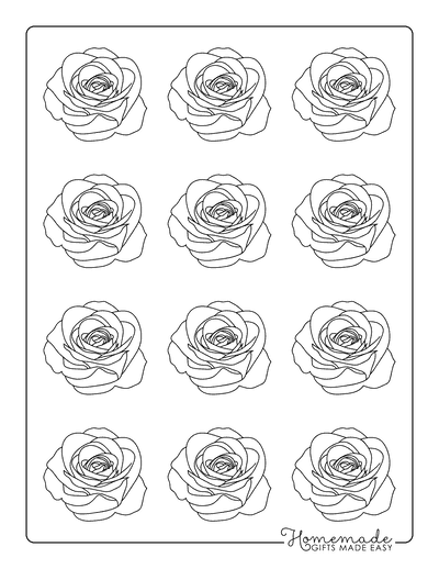Flower Template Rose Outine 2 Inch