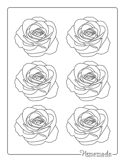 Flower Template Rose Outine 3 Inch