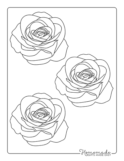 Flower Template Rose Outine 4 Inch